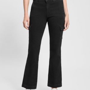 Cargo Mini Bootcut Jeans - Black
