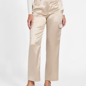 Megan Cargo Satin Pants - Gold