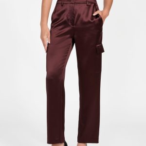 Megan Cargo Satin Pants - Brown