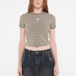 GUESS Originals Striped Baby Tee - Beige