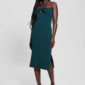 Sofie Keyhole Sweater Dress - Green