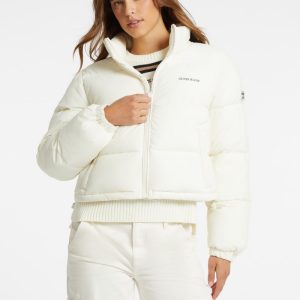 Crop Puffer Jacket - White
