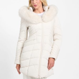 Oxana Hooded Puffer Coat - White