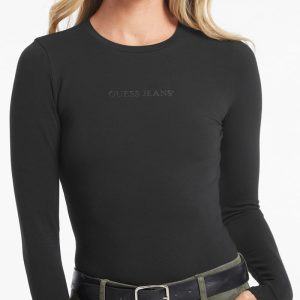 Embroidered Logo Bodysuit - Black