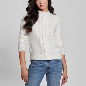Eco Macie Crochet Cardigan - White