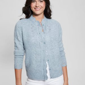 Eco Macie Crochet Cardigan - Blue