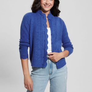 Eco Macie Crochet Cardigan - Blue