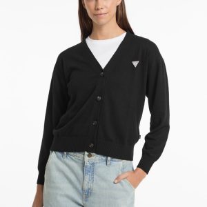 Silk and Wool-Blend Mini Triangle Cardigan - Black
