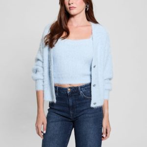 Keyla Fuzzy Cardigan - Blue
