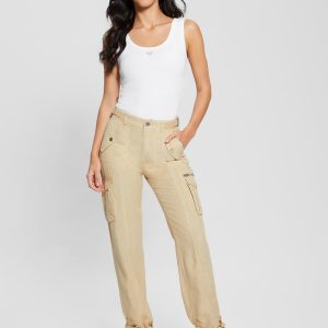 Nessi Linen Cargo Pants - Beige