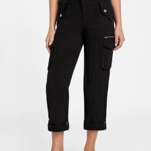 Nessi Linen Cargo Pants - Black