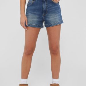 GUESS Originals Kit Classic High-Waisted Shorts - Blue