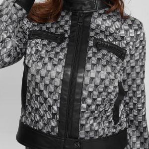 Eco Greta Moto Jacket - Black/White