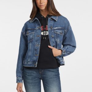Oversized Denim Trucker Jacket - Blue