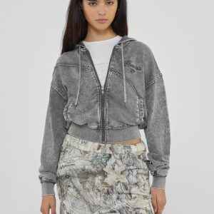 GUESS Originals Panel Washed Hoodie - Black