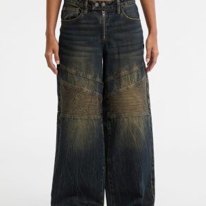 GUESS Originals Moto Wide-Leg Jeans - Blue