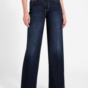 Mid-Rise Sexy Palazzo Wide-Leg Jeans - Blue