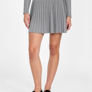 Eco Pleated Miranda Sweater Skirt - Grey