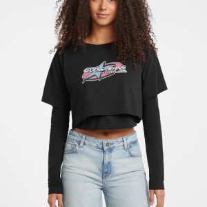 Boxy Star Logo Twofer Tee - Black