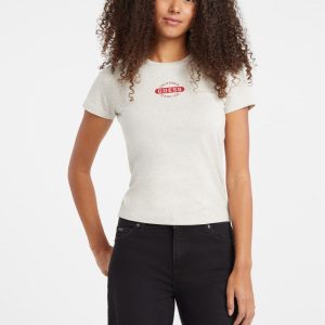 Slim Heathered Stamp Logo Tee - Grey