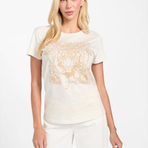 Eco Floral Tiger Easy Tee - White