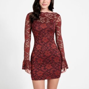 Eco Seraphina Lace Dress - Red