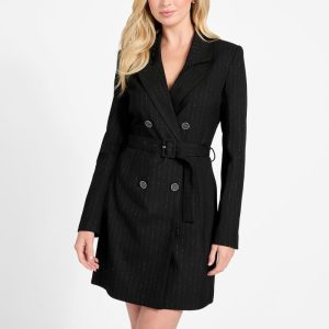 Eco Zanita Pinstriped Blazer Dress - Black