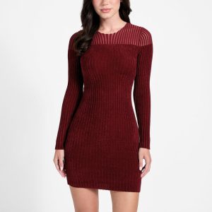 Rowena Chenille Dress - Red