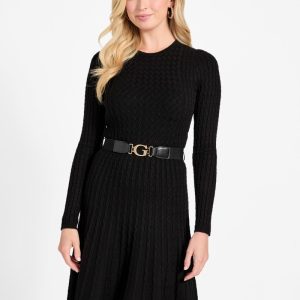Hana Belted Dress - Black