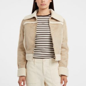 Faux-Shearling Jacket - Beige