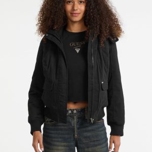 GUESS Originals Eco Faux-Fur Hooded Parka - Black