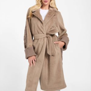 Lucrezia Faux-Fur Knit Coat - Beige