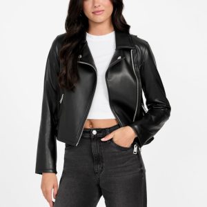 Miko Faux-Leather Moto Jacket - Black