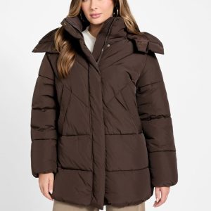 Eco Eleonor Hooded Puffer Jacket - Brown
