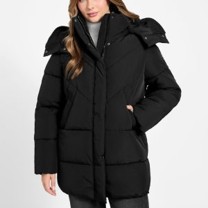 Eco Eleonor Hooded Puffer Jacket - Black