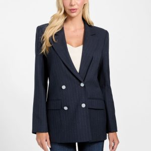 Eco Zanita Double-Breasted Blazer - Blue