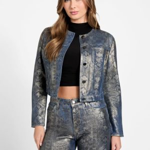 Tersa Snakeskin Jacket - Blue