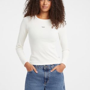 Slim Embroidered Logo Tee - White