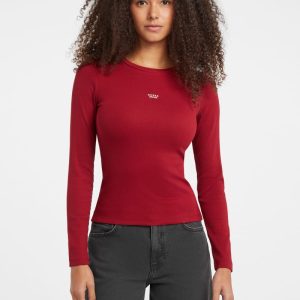 Slim Embroidered Logo Tee - Red
