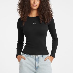 Slim Embroidered Logo Tee - Black