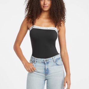 Logo Tape Bodysuit - Black