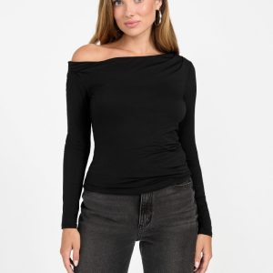 Eco Julianna Off-Shoulder Top - Black