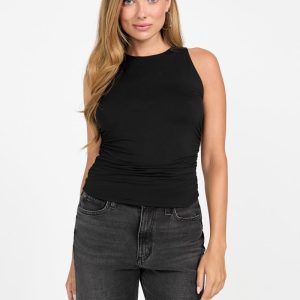 Eco Shirring Zaneta Top - Black