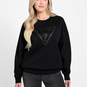 Eco Glitter Triangle Sweatshirt - Black