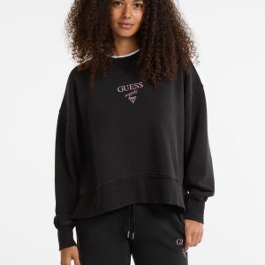 GUESS Originals Eco Distressed Baker Crewneck - Black