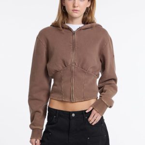 GUESS Originals Corset Hoodie - Brown