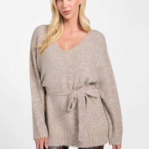 Eco Kiyoka Tie Sweater - Grey