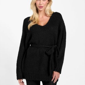 Eco Kiyoka Tie Sweater - Black