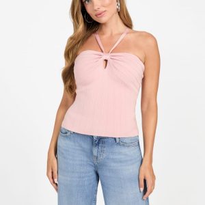 Sofie Ribbed Mirage Top - Pink