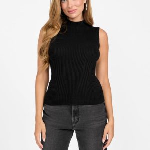 Eco Julia Seamless Sweater Top - Black